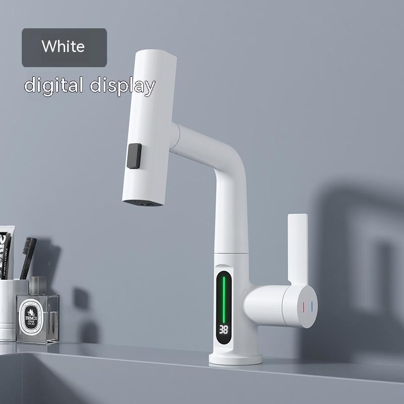 Intelligent Digital Display Faucet Pull-out Basin Faucet Temperature - LYDARZ