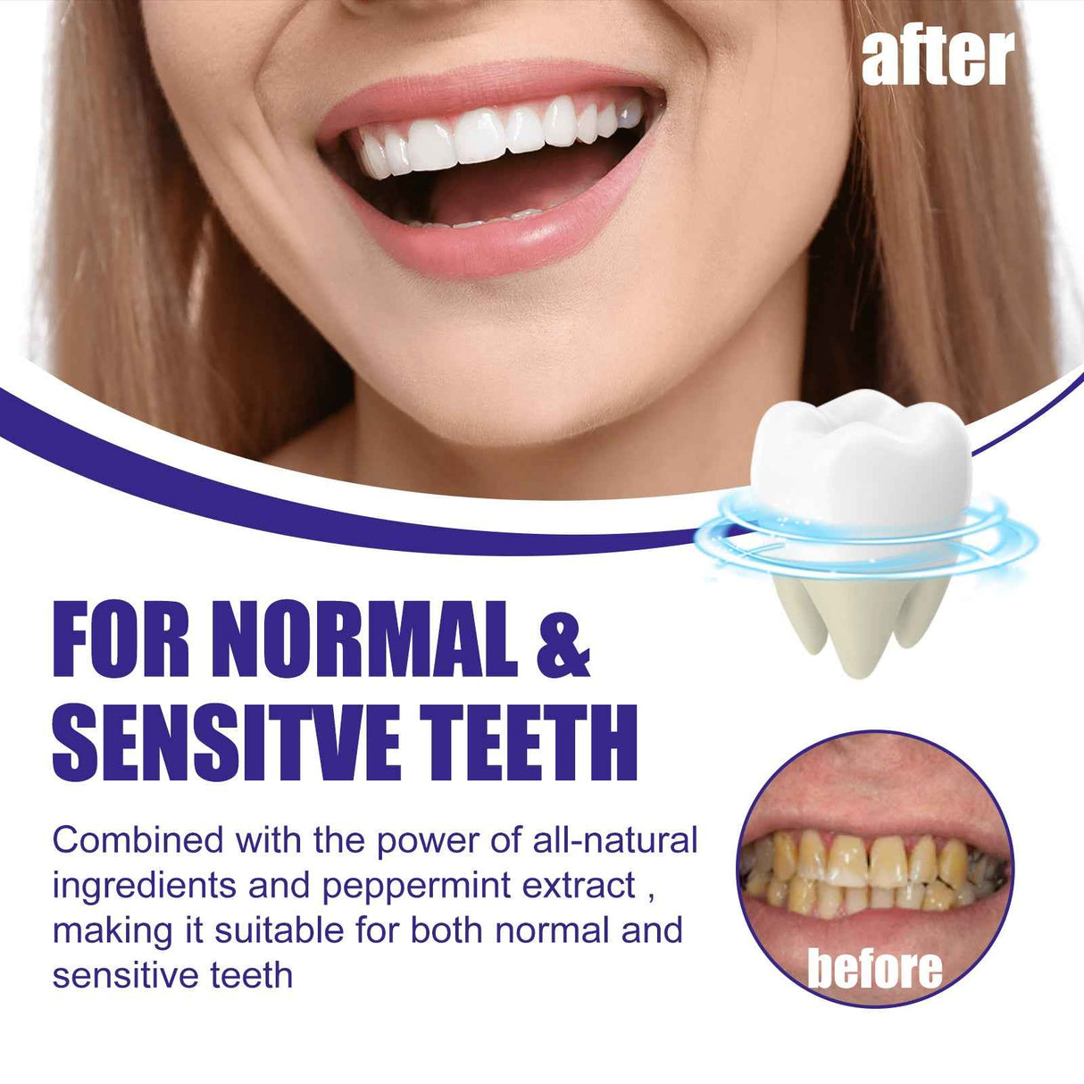EELHOE Tooth cleaning powder Removes tartar, whitens teeth, cleans and removes bad breath, freshens breath