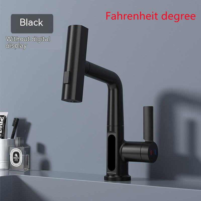 Intelligent Digital Display Faucet Pull-out Basin Faucet Temperature - LYDARZ