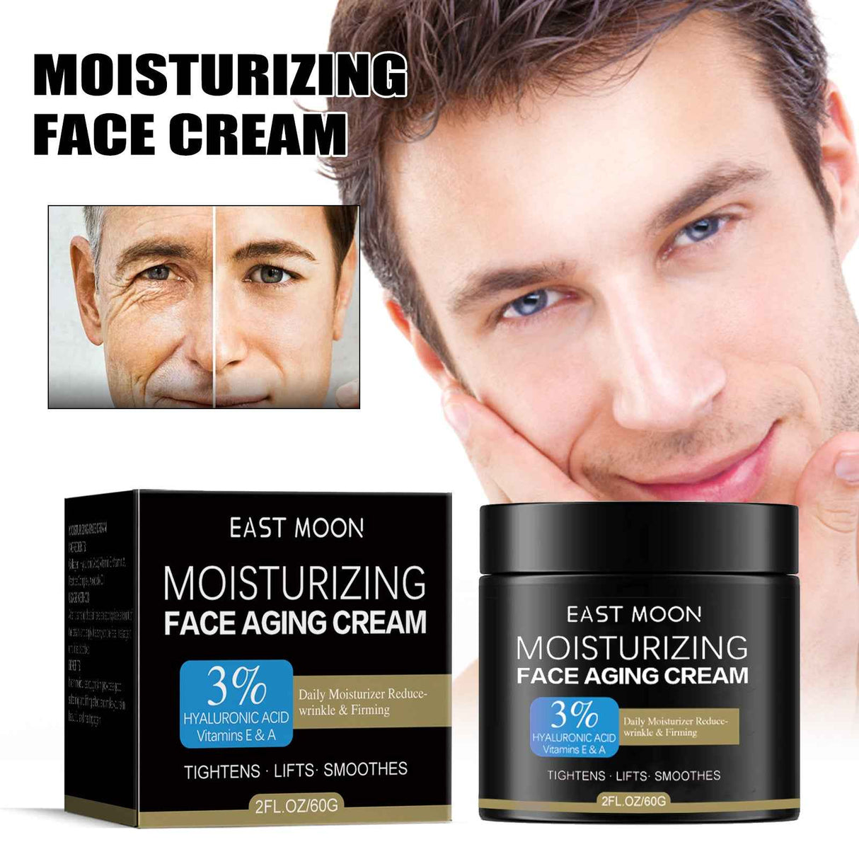 East Moon Anti Aging Face Cream Reduce Fine Lines Hydrating Refreshing Moisturizing Nourishing Brightening Skin Care Formula