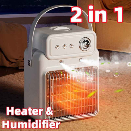 1200W 2-in-1 Efficient Humidifying Desk Heater,winter heat - LYDARZ