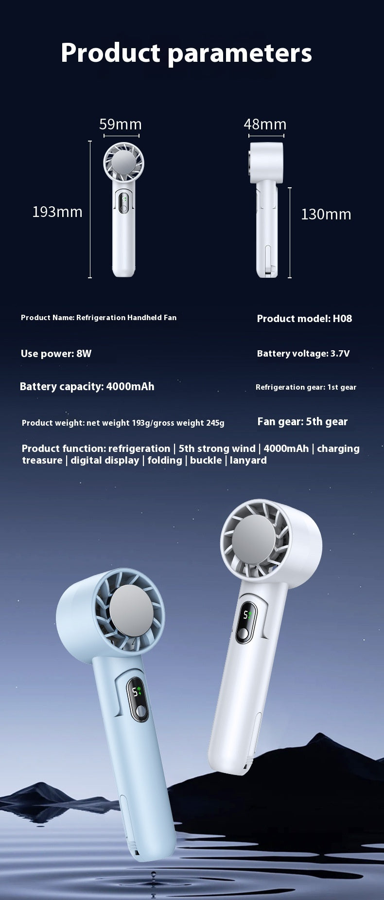 LYDARZ Folding Refrigeration Handheld Fan – Portable Outdoor Cooling Fan for Hot Summer Days - LYDARZ