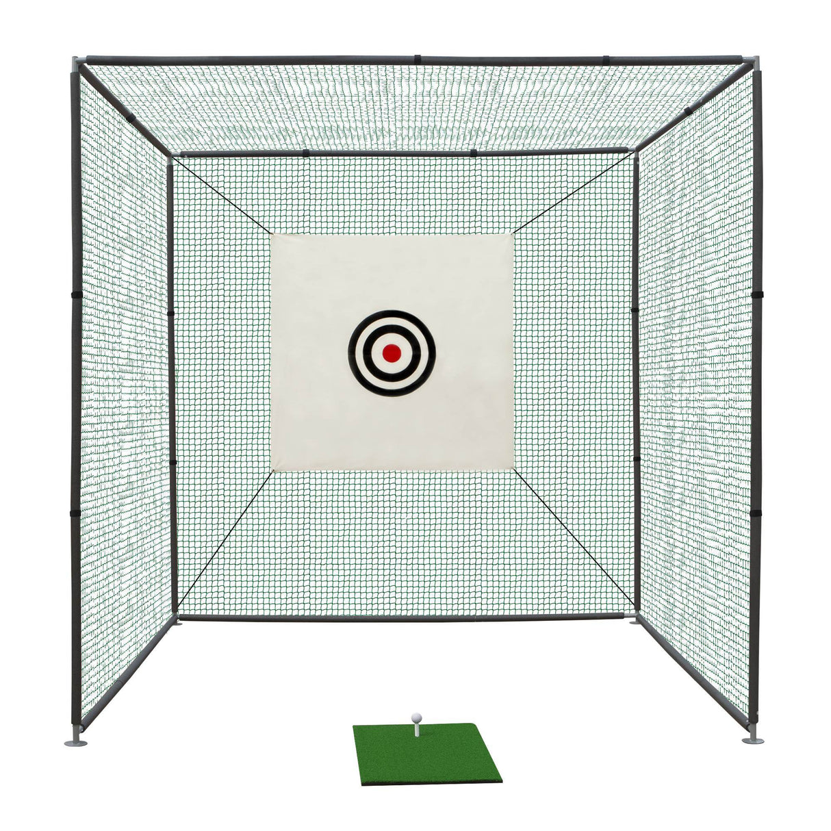 LYDARZ Golf Practice Net 10X10X10FT Cage With Metal Frame Hitting Net Kit Indoor Outdoor - LYDARZ