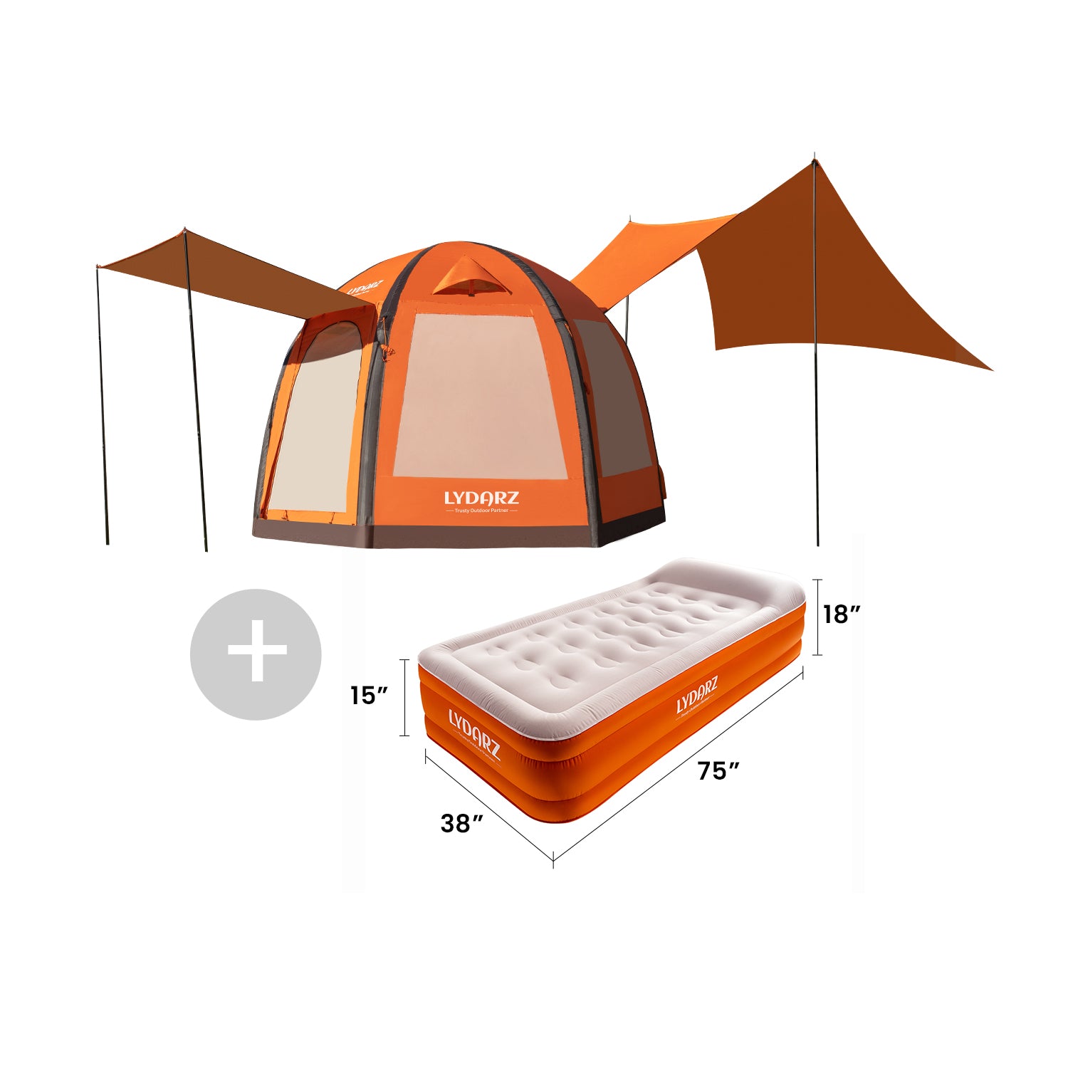 LYDARZ Inflatable Camping Tent Set – Waterproof Tent with Included Air Mattress - LYDARZ