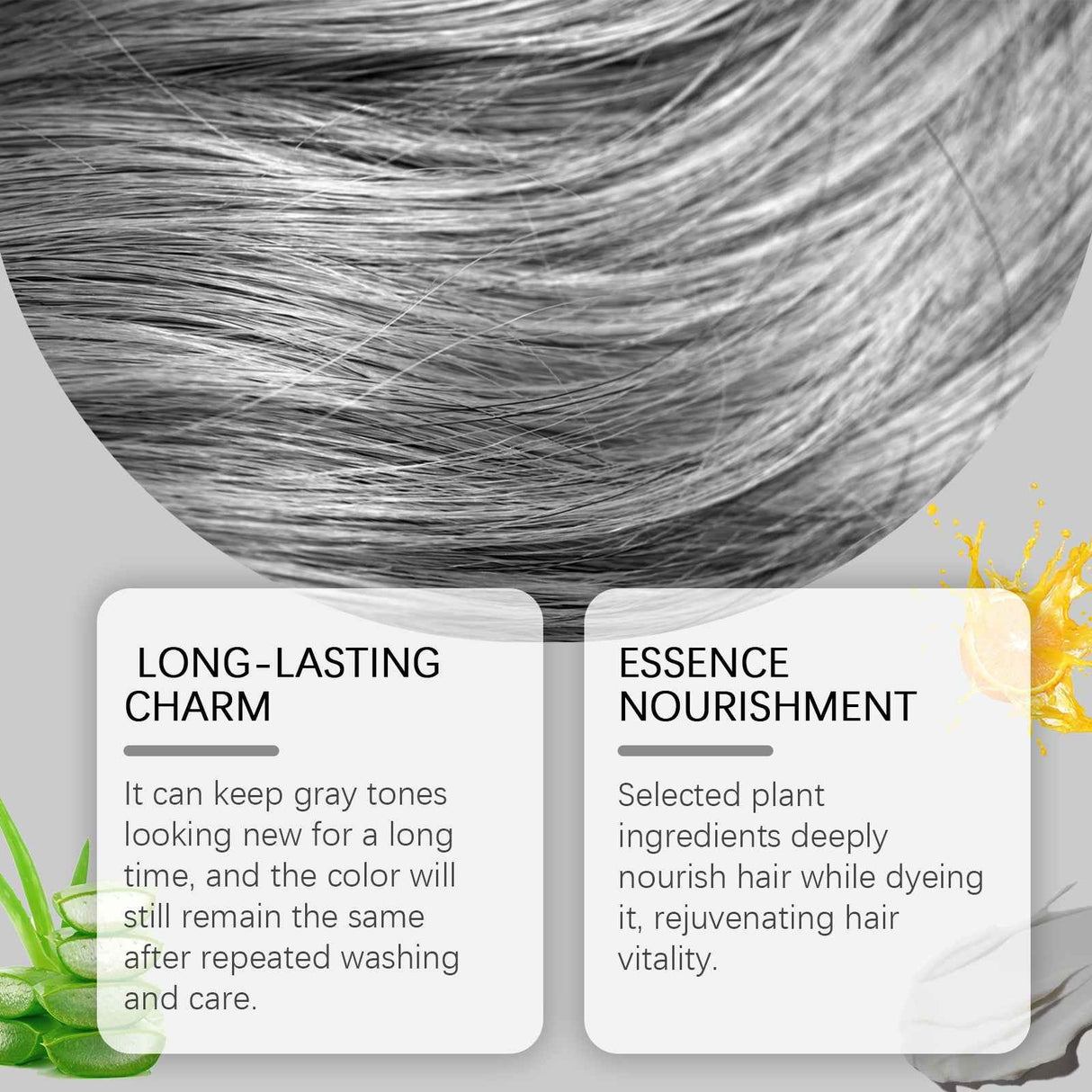 Hoegoa Gray hair cream Long-lasting Moisturizing Hair Nourishing Plant Extract Hair Care Trendy Hair Color Enhancer