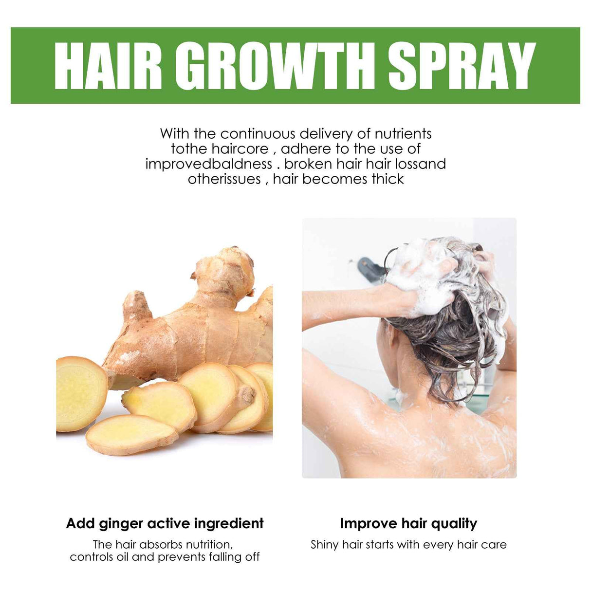 Jaysuing Hair Care Solution Gentle Nourishing Massage Scalp Moisturizing Smooth Hair Care Spray