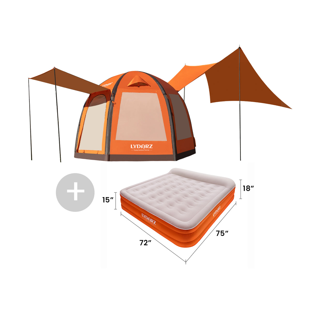 LYDARZ Inflatable Camping Tent Set – Waterproof Tent with Included Air Mattress - LYDARZ