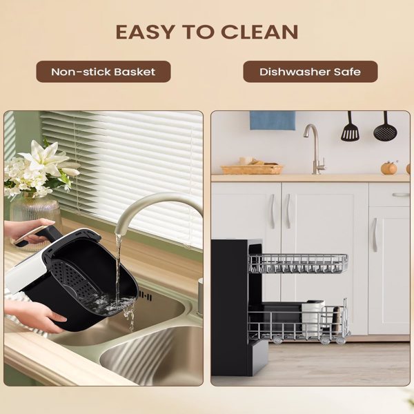 EWIOR 5.3Qt Air Fryer with Window, 7 Presets, Digital Touchscreen, Non-Stick & Dishwasher Safe - LYDARZ