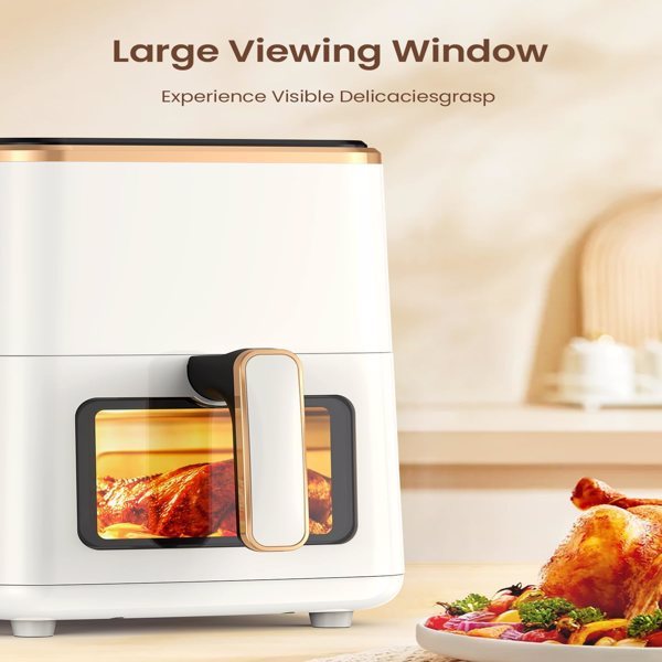 EWIOR 5.3Qt Air Fryer with Window, 7 Presets, Digital Touchscreen, Non-Stick & Dishwasher Safe - LYDARZ