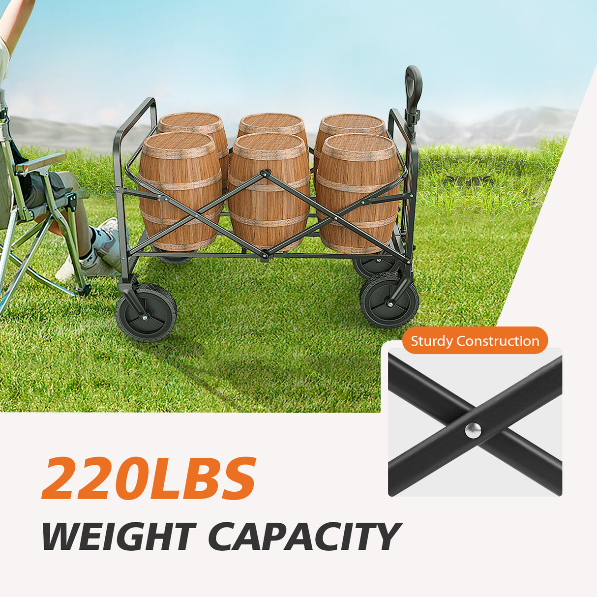 Foldable Carriage For Camping And Shopping,Camping Trolley - LYDARZ