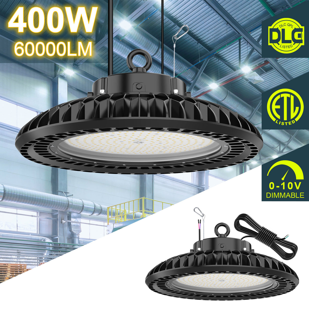 LYDARZ LED High Bay Lights 300-500W - Black UFO Series - LYDARZ