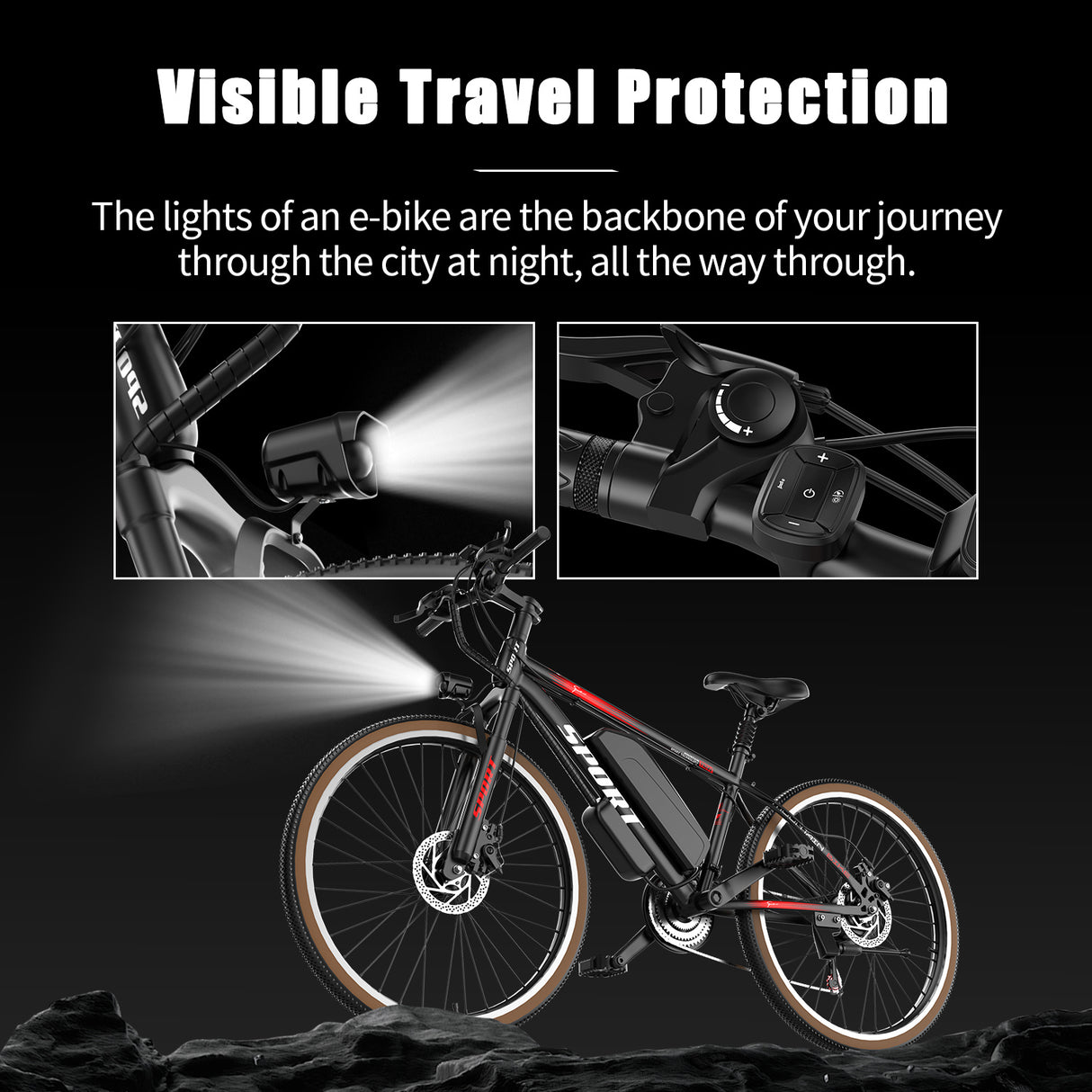 ASKGO 500W Electric Bike for Adults, 22mph Speed, 45-Mile Range, 7-Speed Mountain E-Bike - LYDARZ