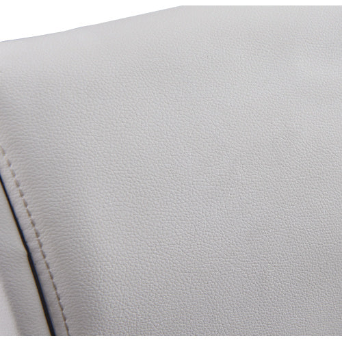 LYDARZ Queen Bed Frame White Faux Leather Platform Bed with LED Lights and Slatted Base - LYDARZ