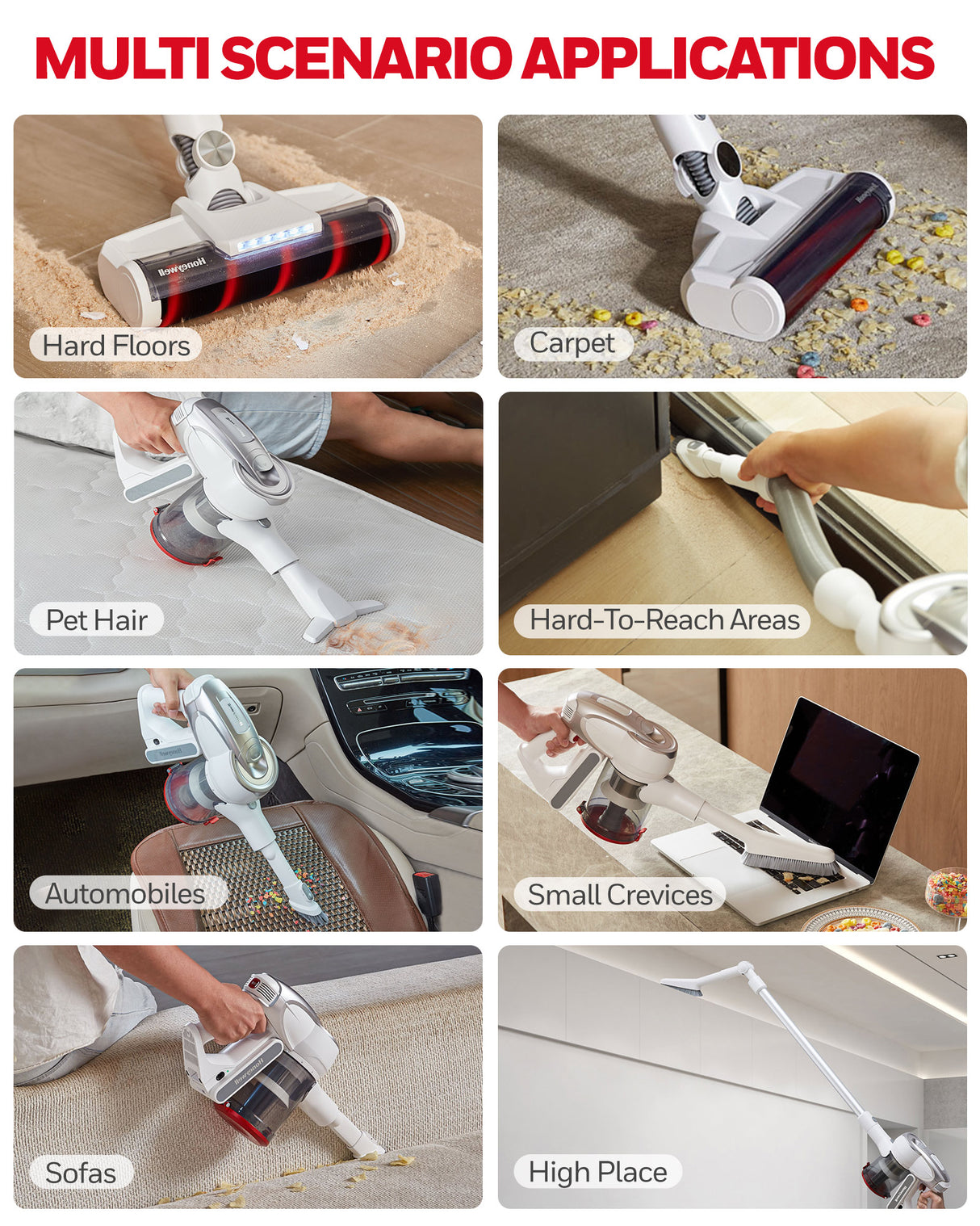 Honeywell VC10 Cordless Vacuum - 8-in-1, 55min Runtime, Pet Hair Removal, Powerful Suction - LYDARZ