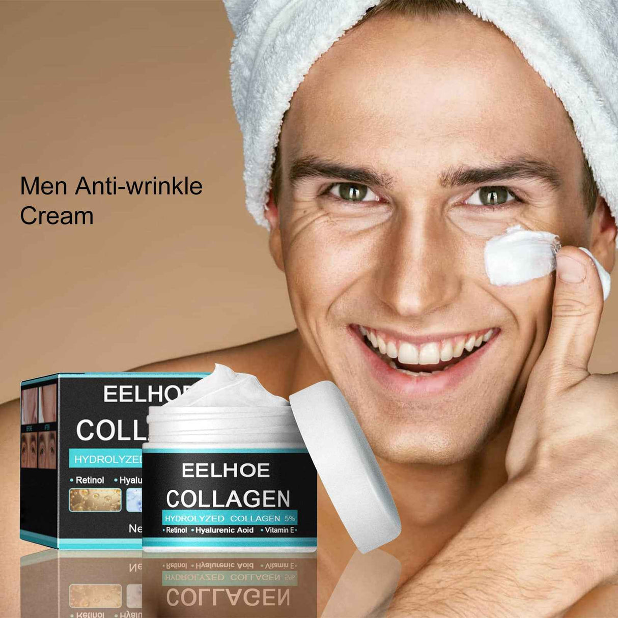 EELHOE Men's Face Cream 50g Gentle Hydrating Moisturizing Facial Repair Firming Skin Nourishing Lifting Anti Aging Dry Skin Care Cream