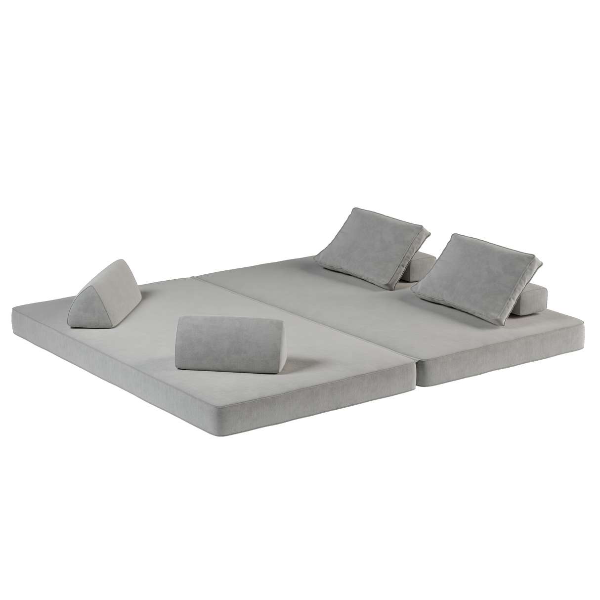 86.6'' Multifunctional Sofa Bed with Tumbler Backrests, Pillows & Chenille Fabric – Modern Chaise Lounge for Living Room or Office