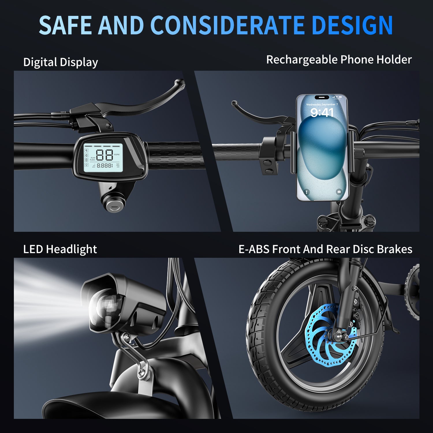 ASKGO 650W Foldable Electric Bike, 25mph, 35 Miles Range - LYDARZ