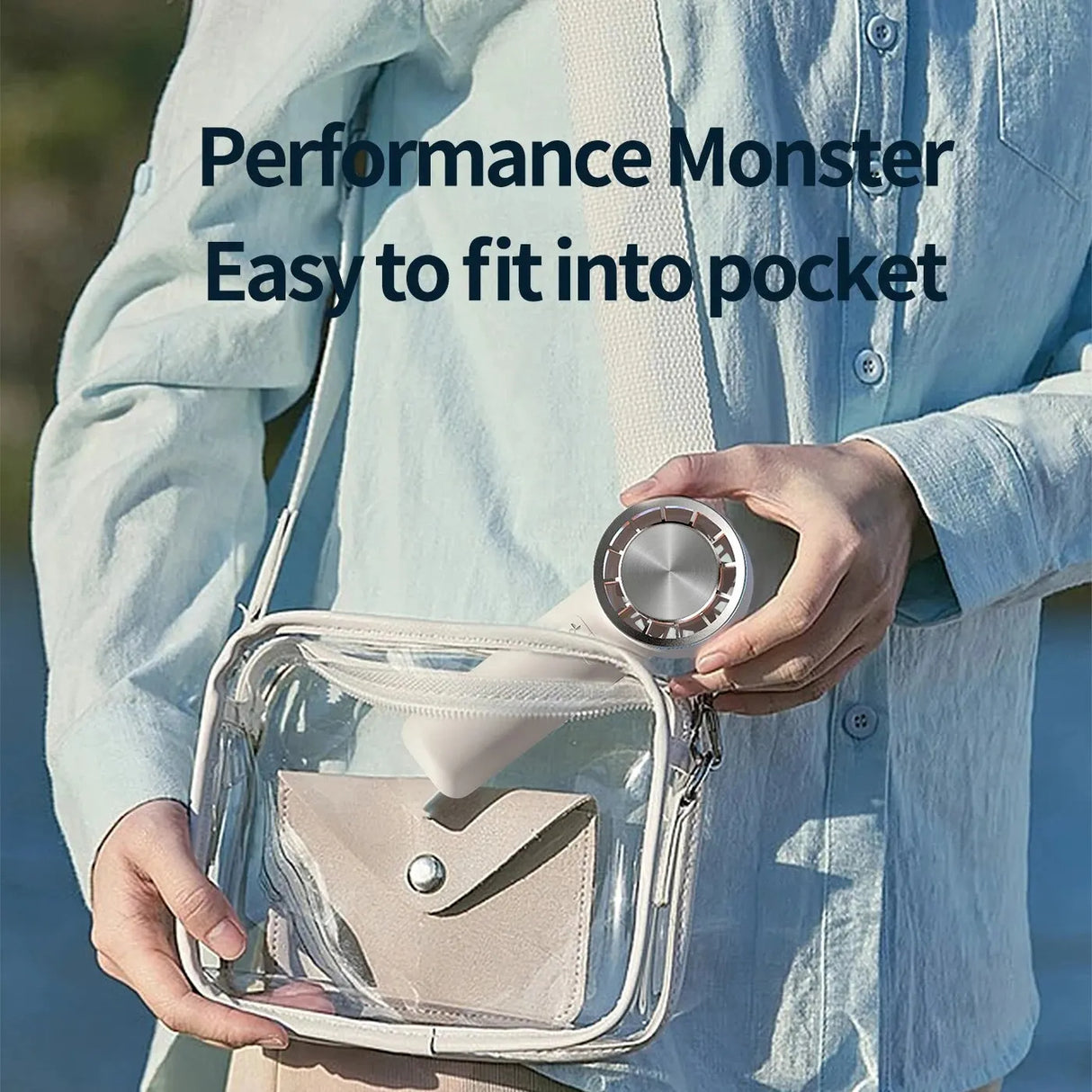 LYDARZ Handheld Mini Fan with Semiconductor Cooling 2000mAh USB Rechargeable High-Speed Turbo Fan - LYDARZ