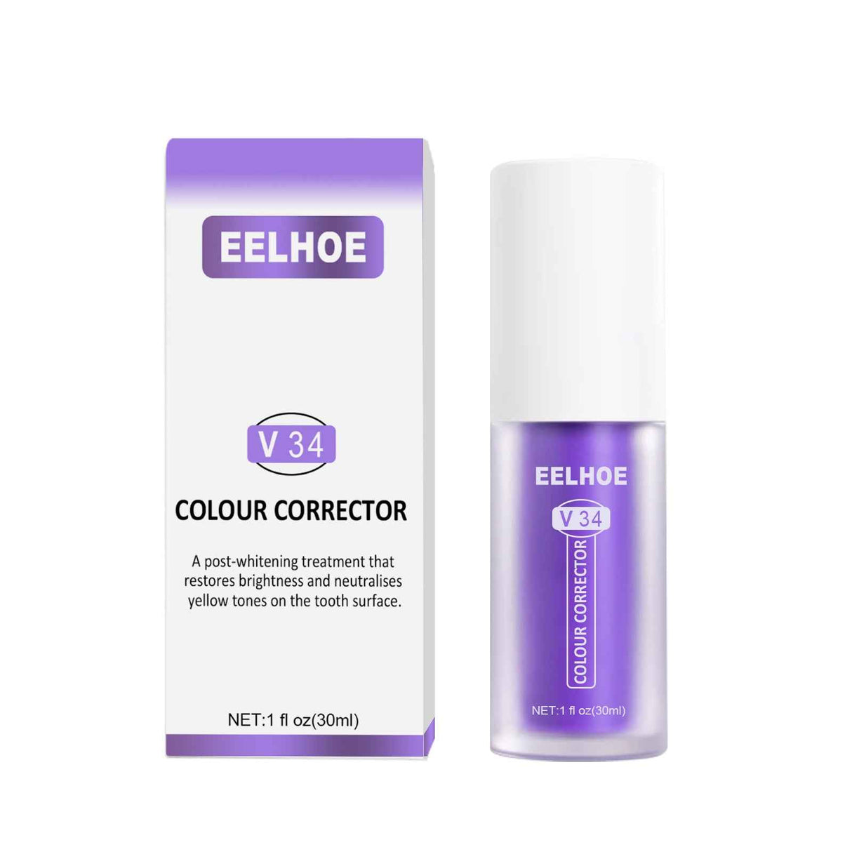 EELHOE V34Teeth Whitening Toothpaste Oral Whitening Cleaning Tooth Stain Whitening Teeth Purple Toothpaste