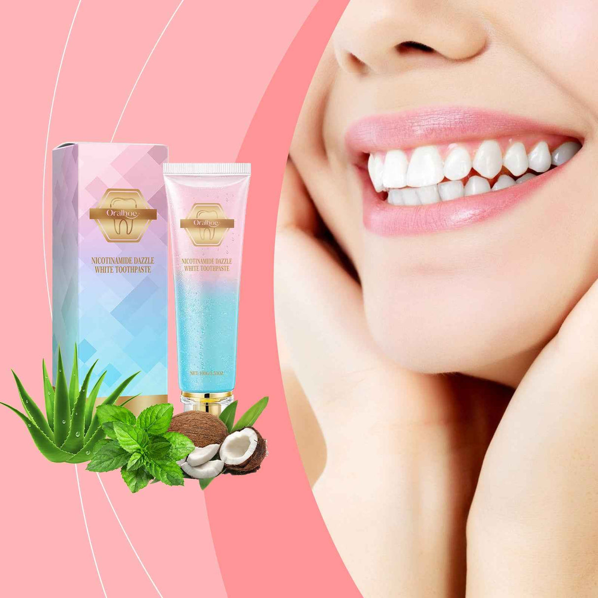 Oralhoe Niacinamide toothpaste Cleans odors and dirt, protects teeth and oral cavity, provides daily care with mint toothpaste