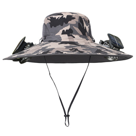 Twin Fan Solar Rechargeable Electric Fan Sun-shade Sun Protection Hat - LYDARZ