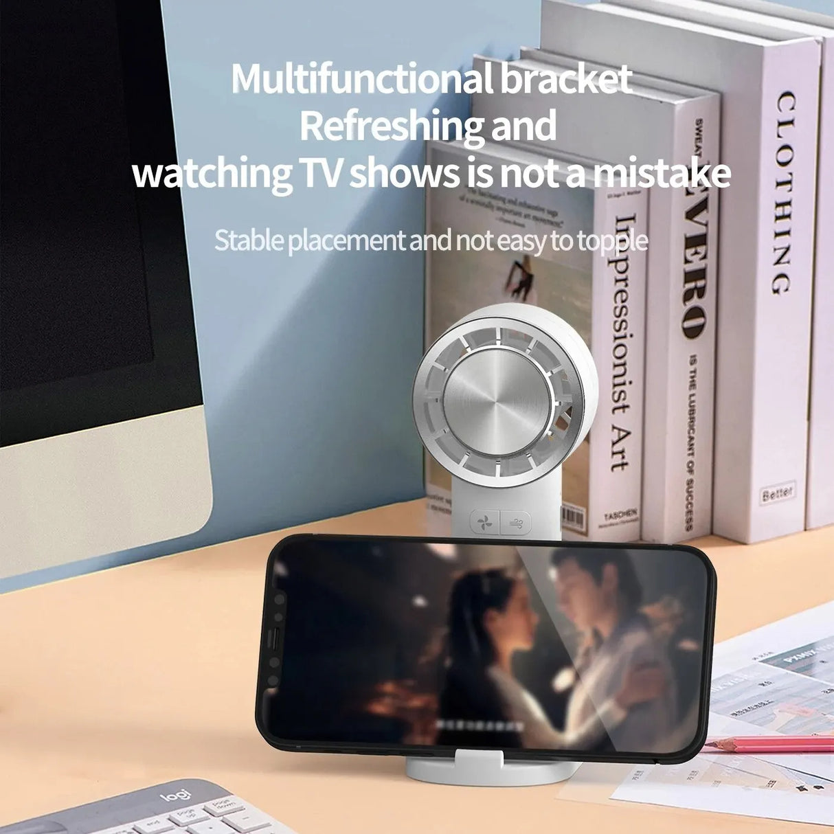 LYDARZ Handheld Mini Fan with Semiconductor Cooling 2000mAh USB Rechargeable High-Speed Turbo Fan - LYDARZ