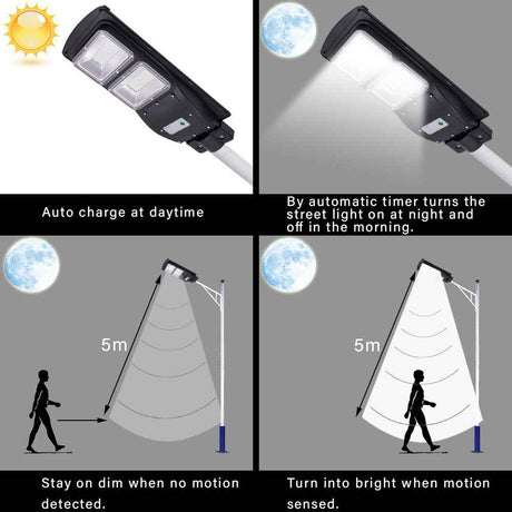 LYDARZ Solar Powered Sensor Outdoor Street light,Street Solar Light