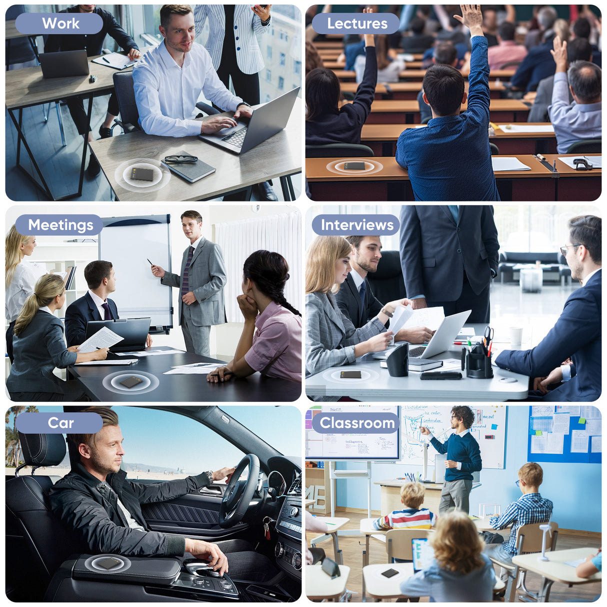 WJX AI Voice Recorder - 150 Languages, 64GB, App-Controlled - LYDARZ