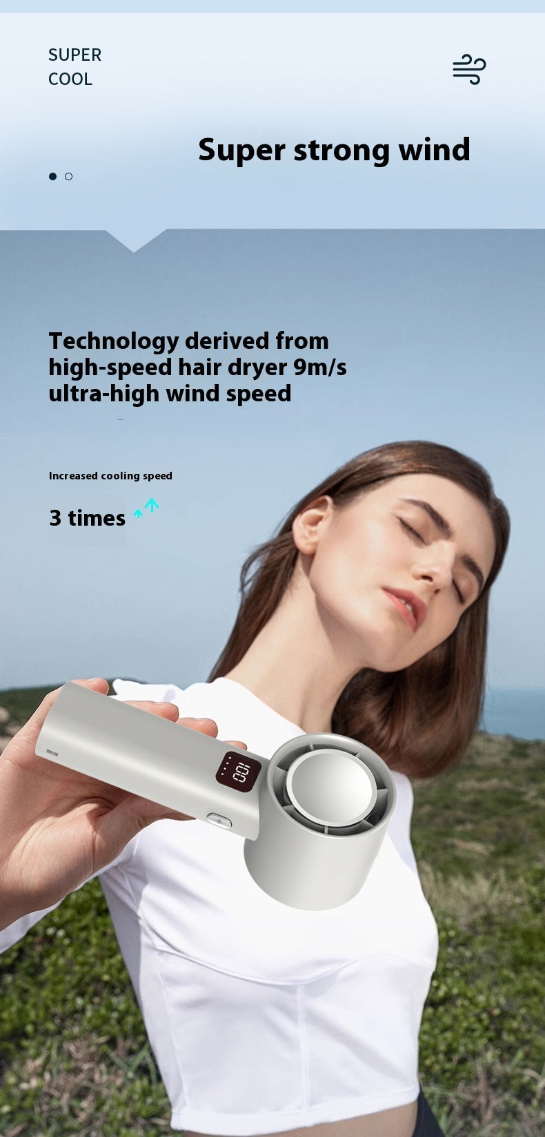 LYDARZ High-Speed Portable Turbine Handheld Fan with Refrigeration Function - LYDARZ
