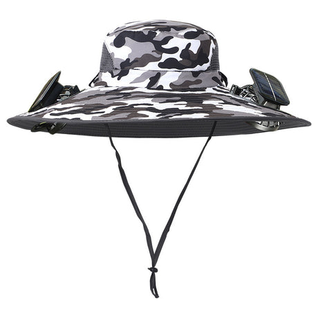 Twin Fan Solar Rechargeable Electric Fan Sun-shade Sun Protection Hat - LYDARZ