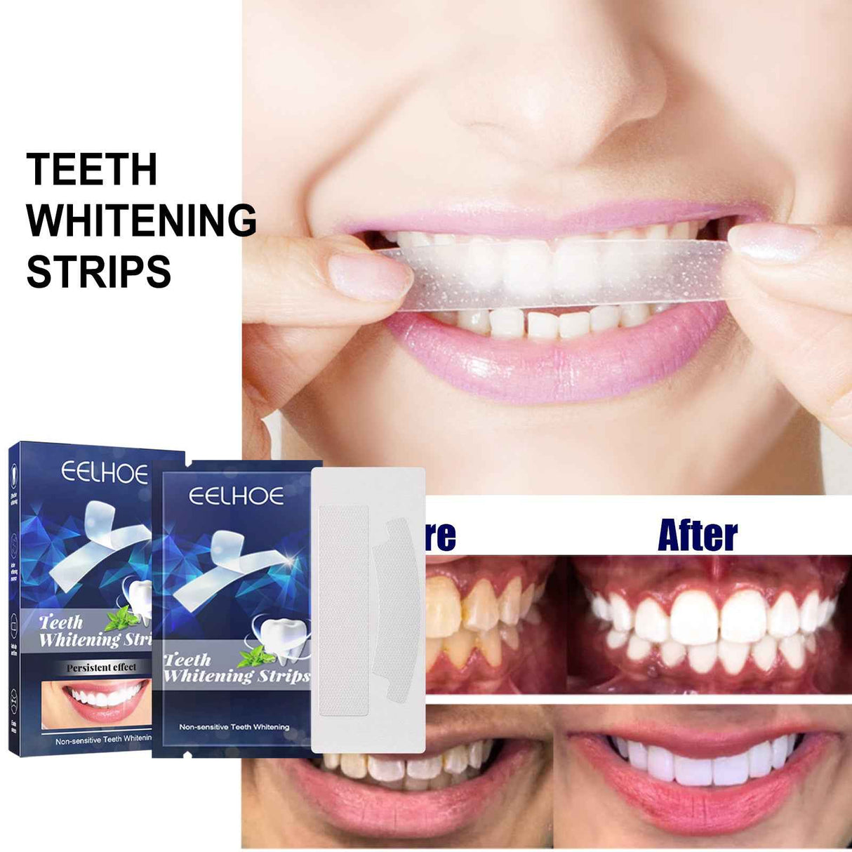 EELHOE Whitening tooth strips Dental care stain remover, whitening and cleaning strips
