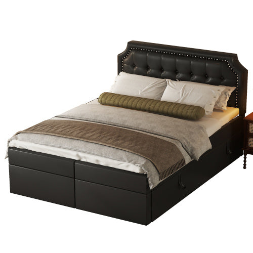 LYDARZ Pu Metal-framed Double Bed Frame Modern Sturdy Bedroom Furniture - LYDARZ