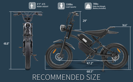 V2 Max Ebike 1000W Motor 48V30Ah Battery 20 Inches Max Speed 40-50KM - LYDARZ