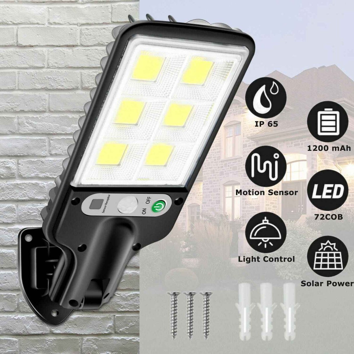 LYDARZ LED Solar Motion Sensor Light,Street Solar Light