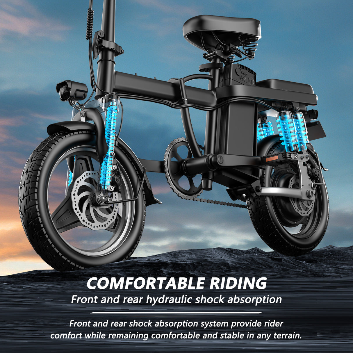 ASKGO 650W Foldable Electric Bike, 25mph, 35 Miles Range - LYDARZ