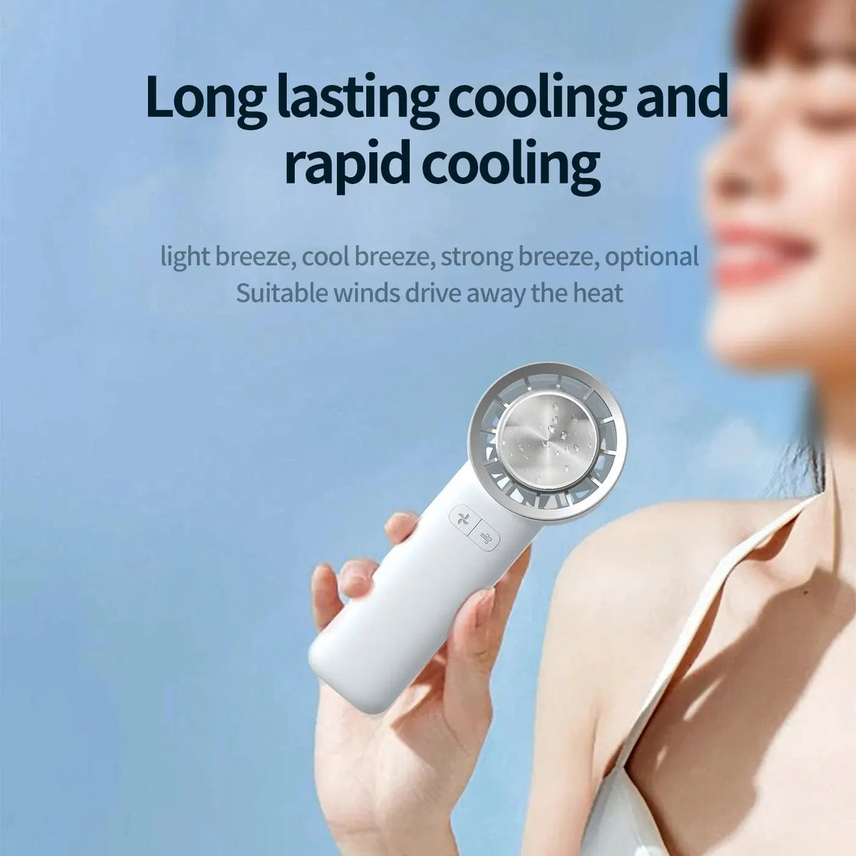 LYDARZ Handheld Mini Fan with Semiconductor Cooling 2000mAh USB Rechargeable High-Speed Turbo Fan - LYDARZ