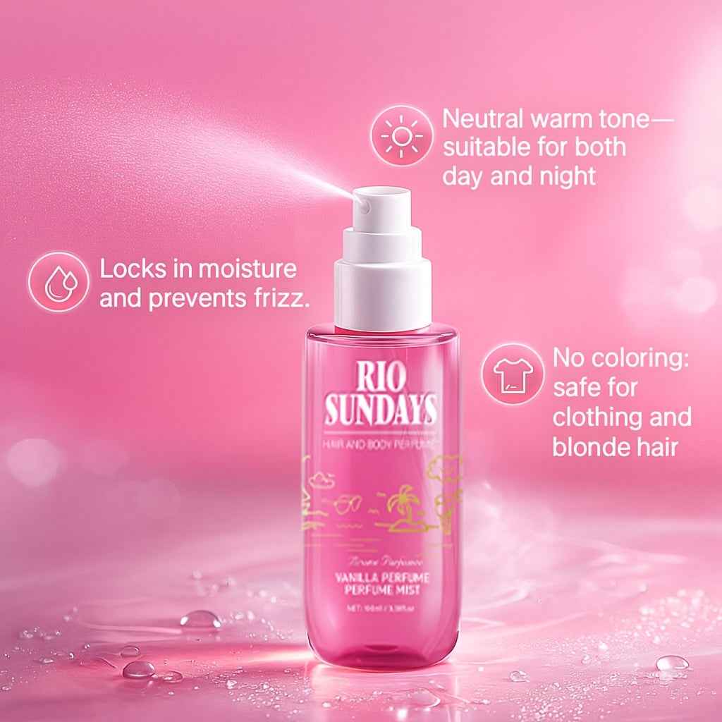 Rio Sundays Hair and Body Perfume Spray - Vanilla & Berry Notes, Rich Amber Scent, 100ml