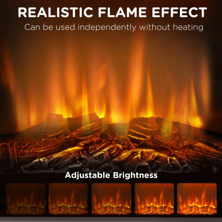 27 inch Freestanding Electric Fireplace with Mantel, 1400W Replaceable Fireplace Insert Heater with Timer, Black