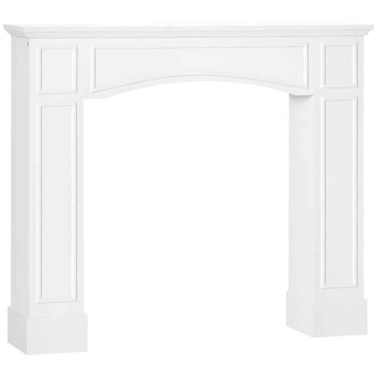 Modern Fireplace Mantel, Surround Mantels for Fireplace with Decorative Pattern Interior Width 29 inch White