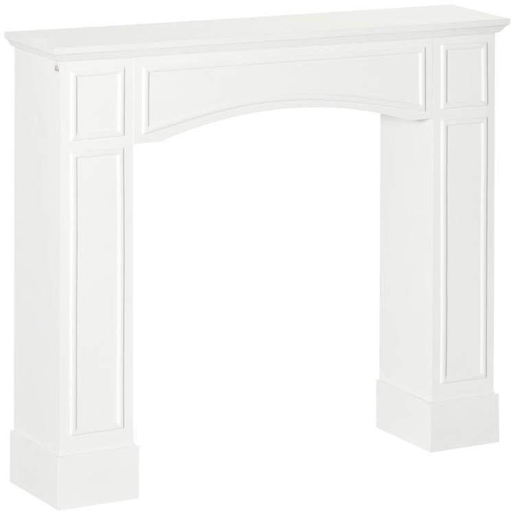 Modern Fireplace Mantel, Surround Mantels for Fireplace with Decorative Pattern Interior Width 29 inch White