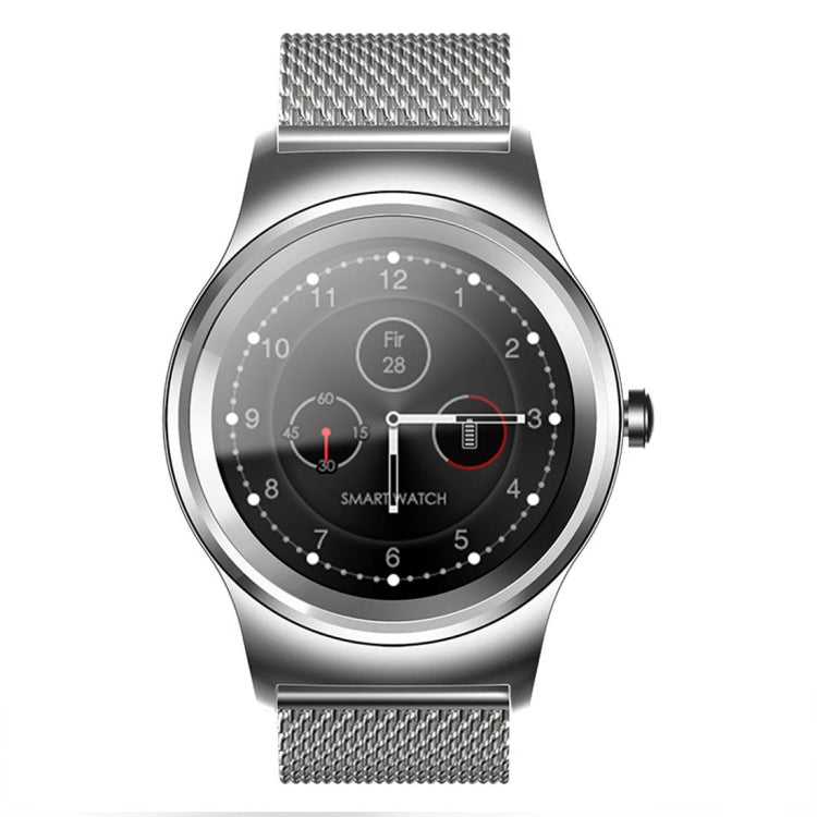 SMA-Round Smart Watch – 1.28" Color Touch Screen, Waterproof, Leather Strap