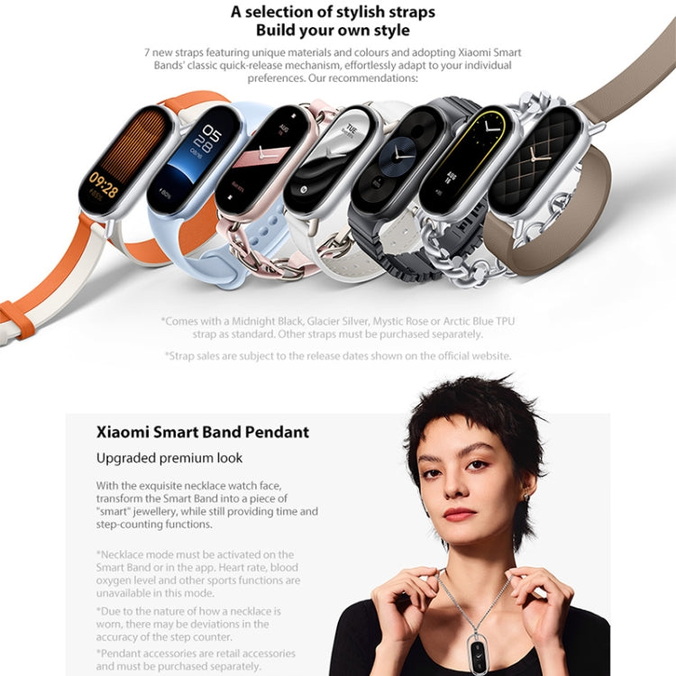 Original Xiaomi Smart Band 9 Global 1.62 inch AMOLED Screen 5ATM Waterproof Smart Watch, Support Blood Oxygen / Heart Rate Monitor, Smart Band 9 Global Black, Smart Band 9 Global Silver