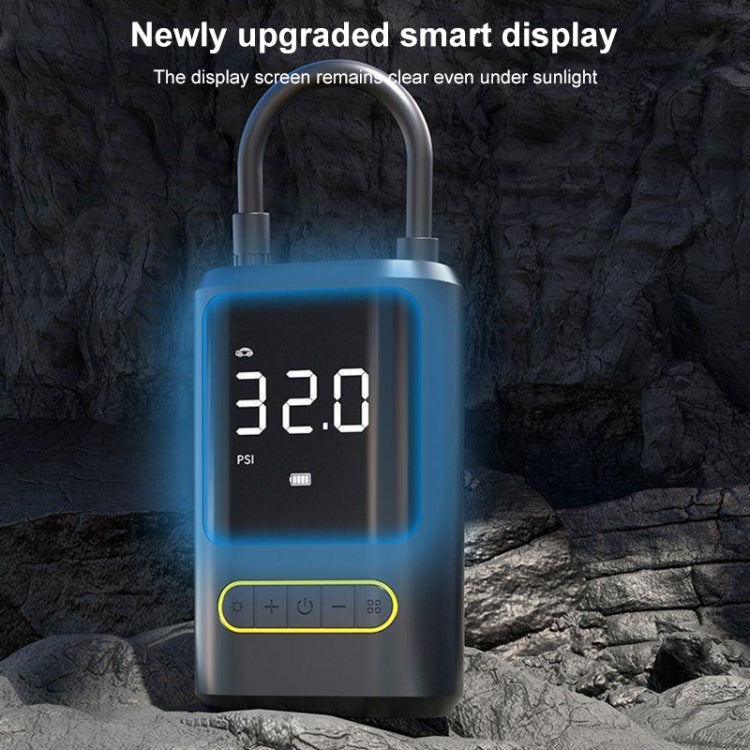 Bomba de aire portátil para neumáticos de coche ATJ-8466 con pantalla digital - Bomba de aire eléctrica inalámbrica