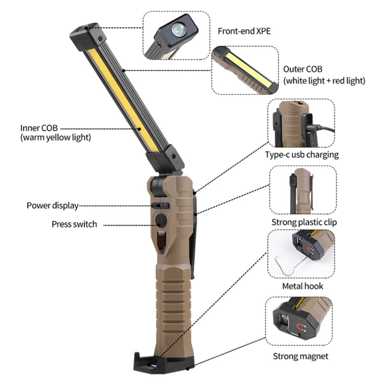 FT20 Folding Magnet Car Inspection Light Work Maintenance Lamp Strong Emergency COB LED Lamp - LYDARZ