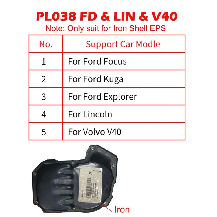 WOYO PL038 - Probador de EPS para motor de volante eléctrico con carcasa de hierro para Ford Focus, Kuga, Explorer, Lincoln y Volvo V40, PL038