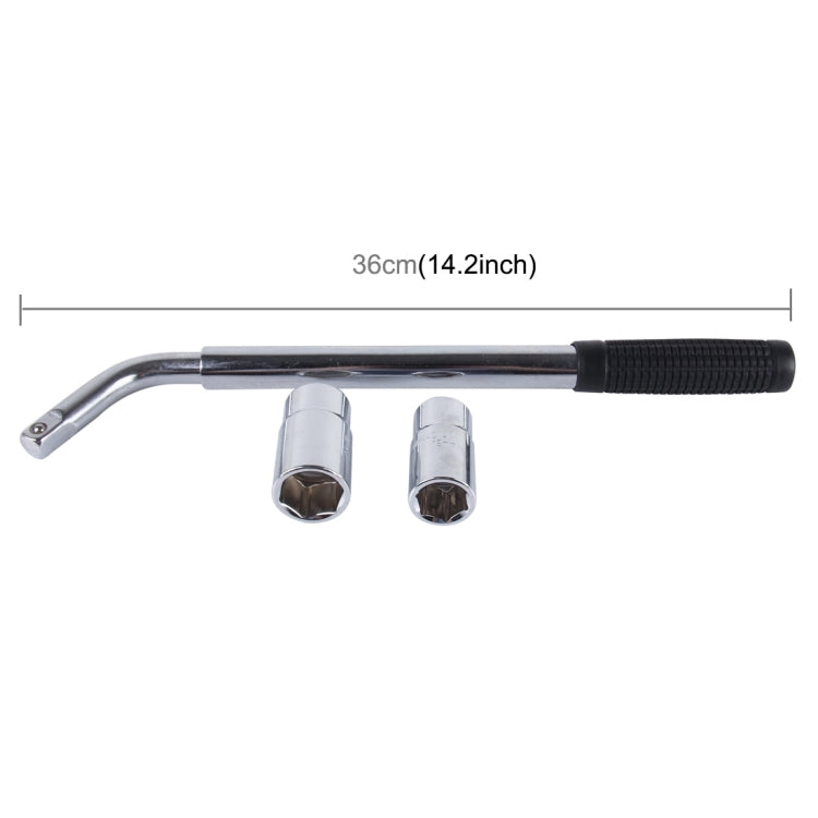 Telescoping Wheel Lug Wrench with Reversible 17mm & 19mm
