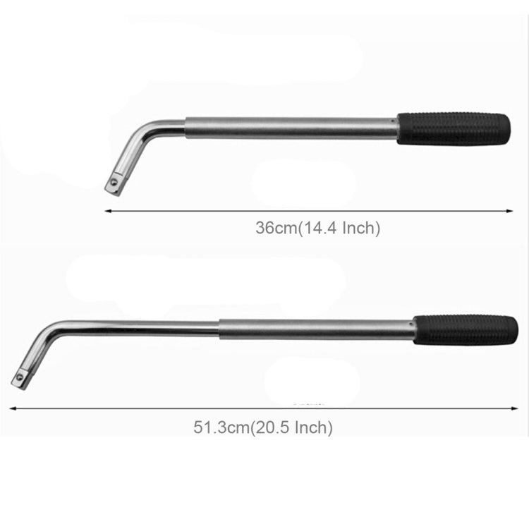 Telescoping Wheel Lug Wrench with Reversible 17mm & 19mm