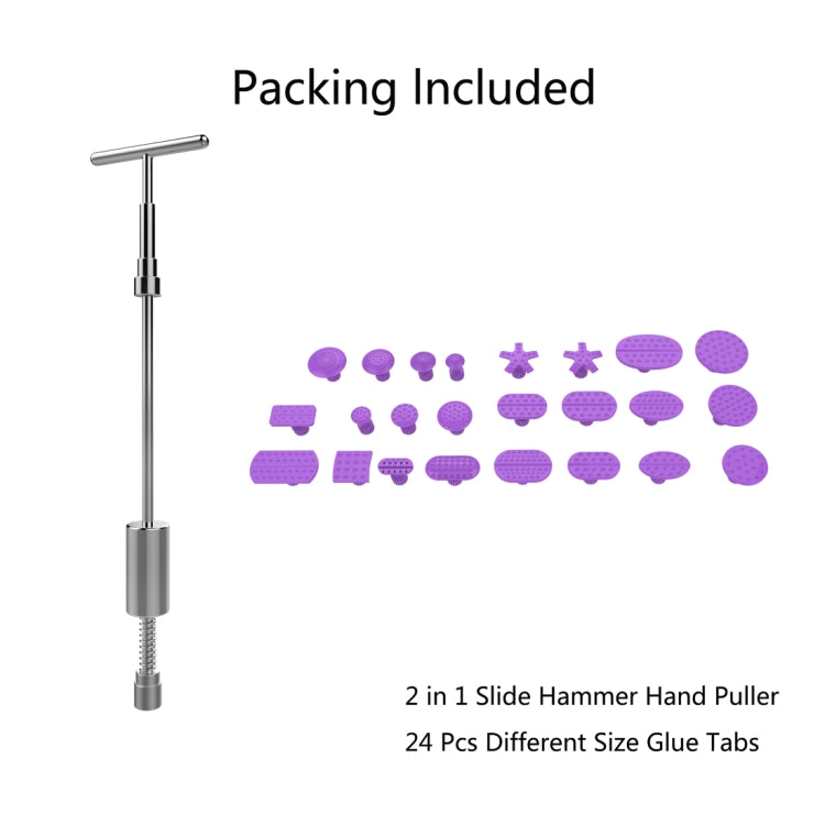 Auto Repair Body Tool Kit PDR Dent Paintless Repair Tools Dent Puller Slide Hammer Reverse Hammer Aluminum Suction Cups for Dent - LYDARZ