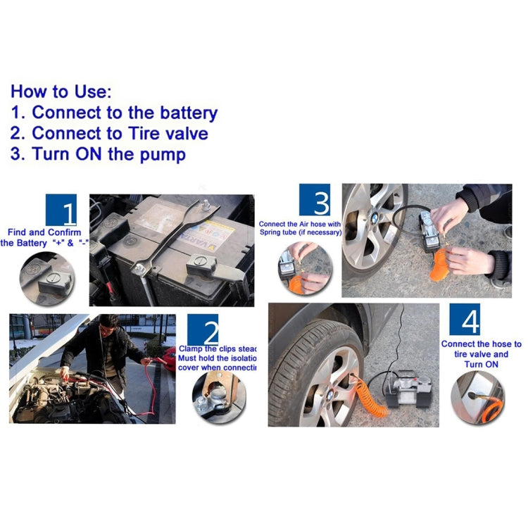 Portable 4X4 Heavy Duty Air Compressor 12V 150PSI 35LPM Pump Tire Inflatable Pump Car Tool with Working Light for Outdoor Emergency - LYDARZ