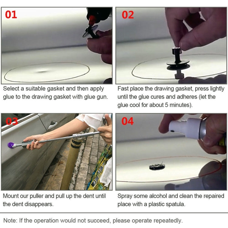 7 in 1 Auto Repair Tool Kit - PDR Dent Puller, Body Tools, T Bar, Slide Hammer & Reverse Hammer for Paintless Dent Repair